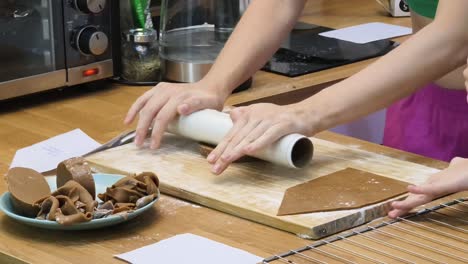 making gingerbread cookies