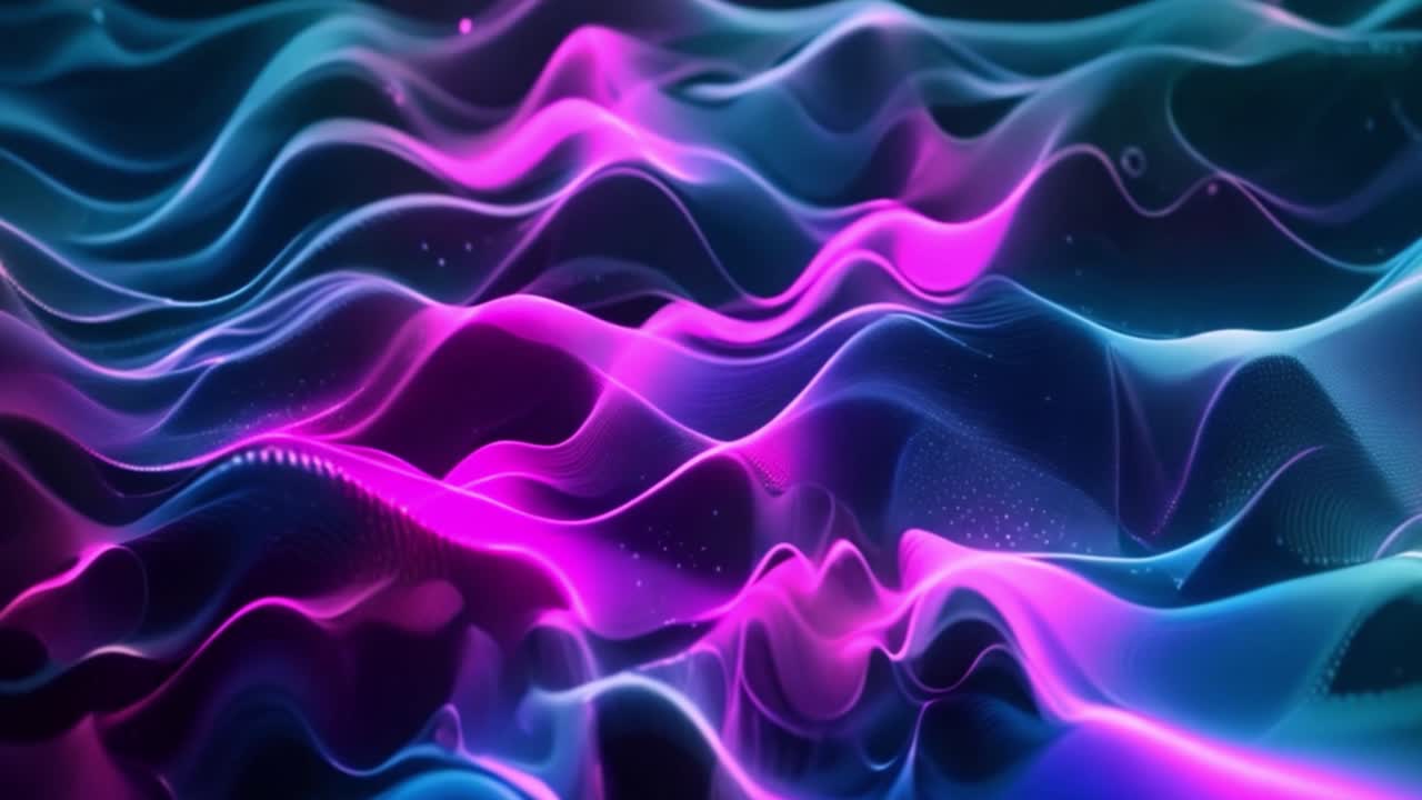 Abstract Neon Wavy Lights Background