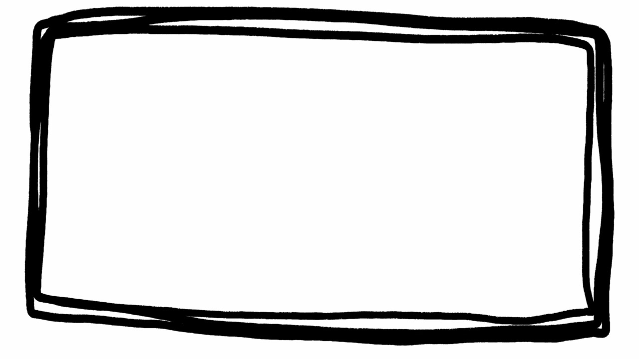 Animation d'un cadre rectangulaire ondulant dessiné à la main