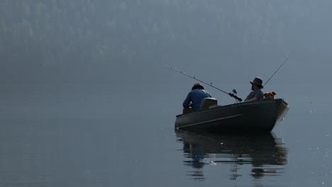 two fishermen fishing in the river 4k