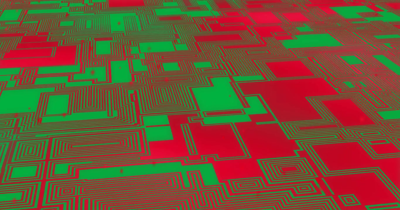 Animation of red shapes moving over transparent background