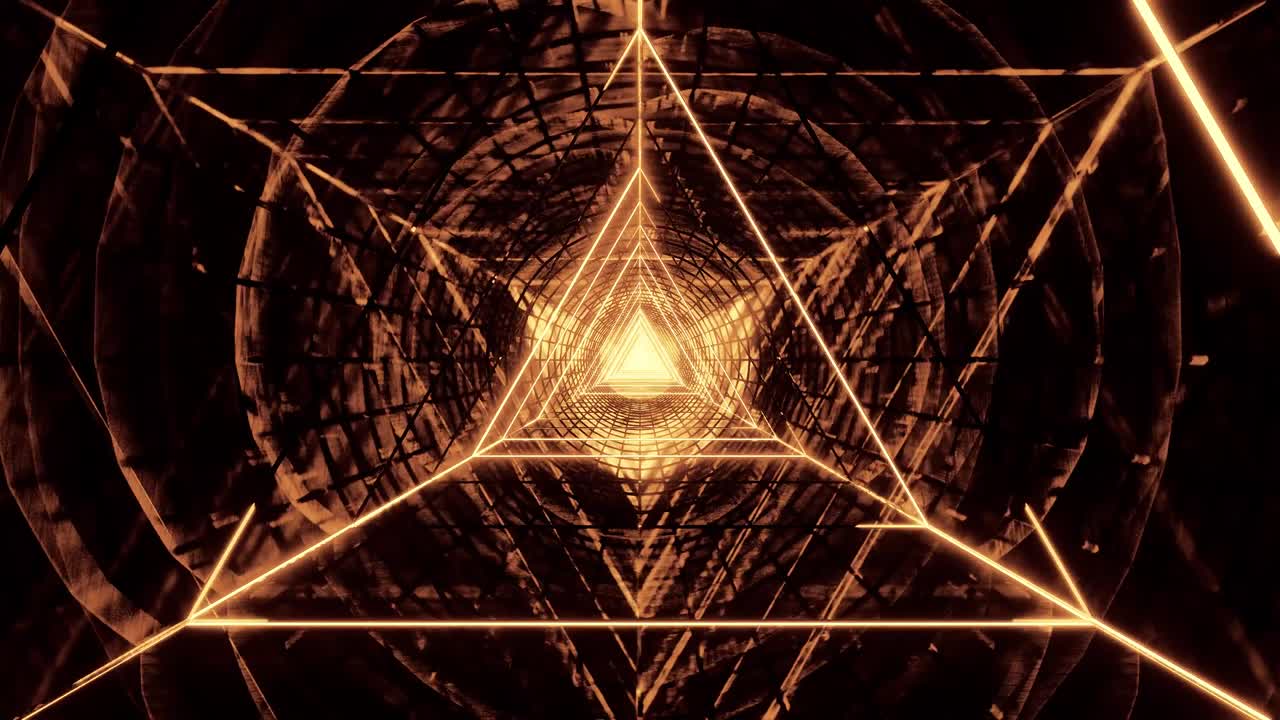 abstract glowig wireframe design triangolare con sfondo oscuro di movimento astratto illustrazione 3d live wallpaper visual vj loop