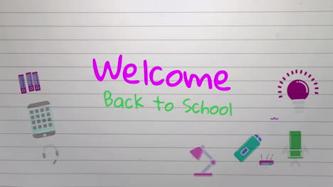 welcome back to school handwritten on lined background