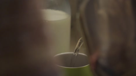 making coffee in the morning in slow motion