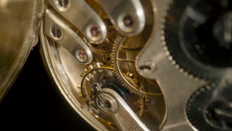 close-up of vintage watch movement