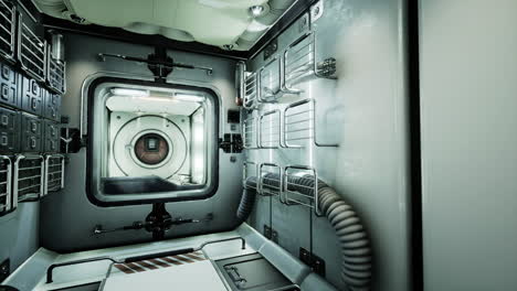 interior of futuristic internation space station