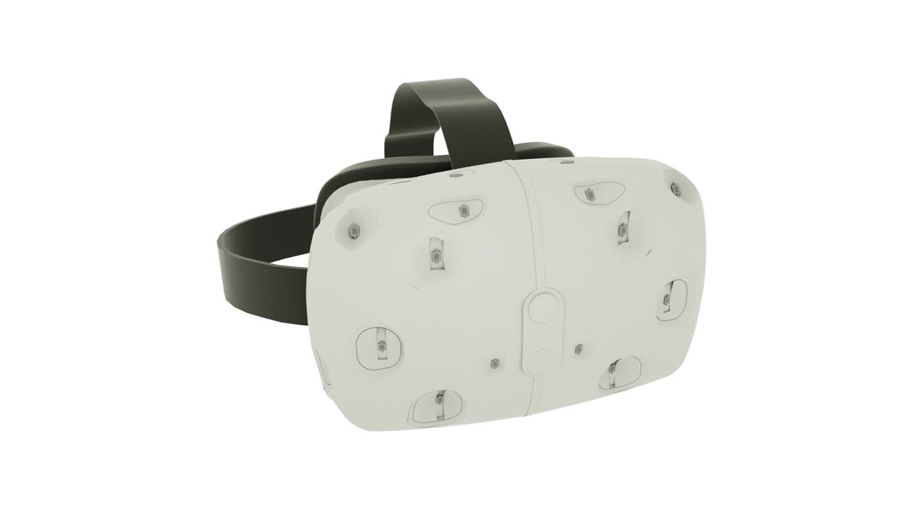 bucle de auriculares de realidad virtual girar sobre fondo blanco. canal alfa incluido