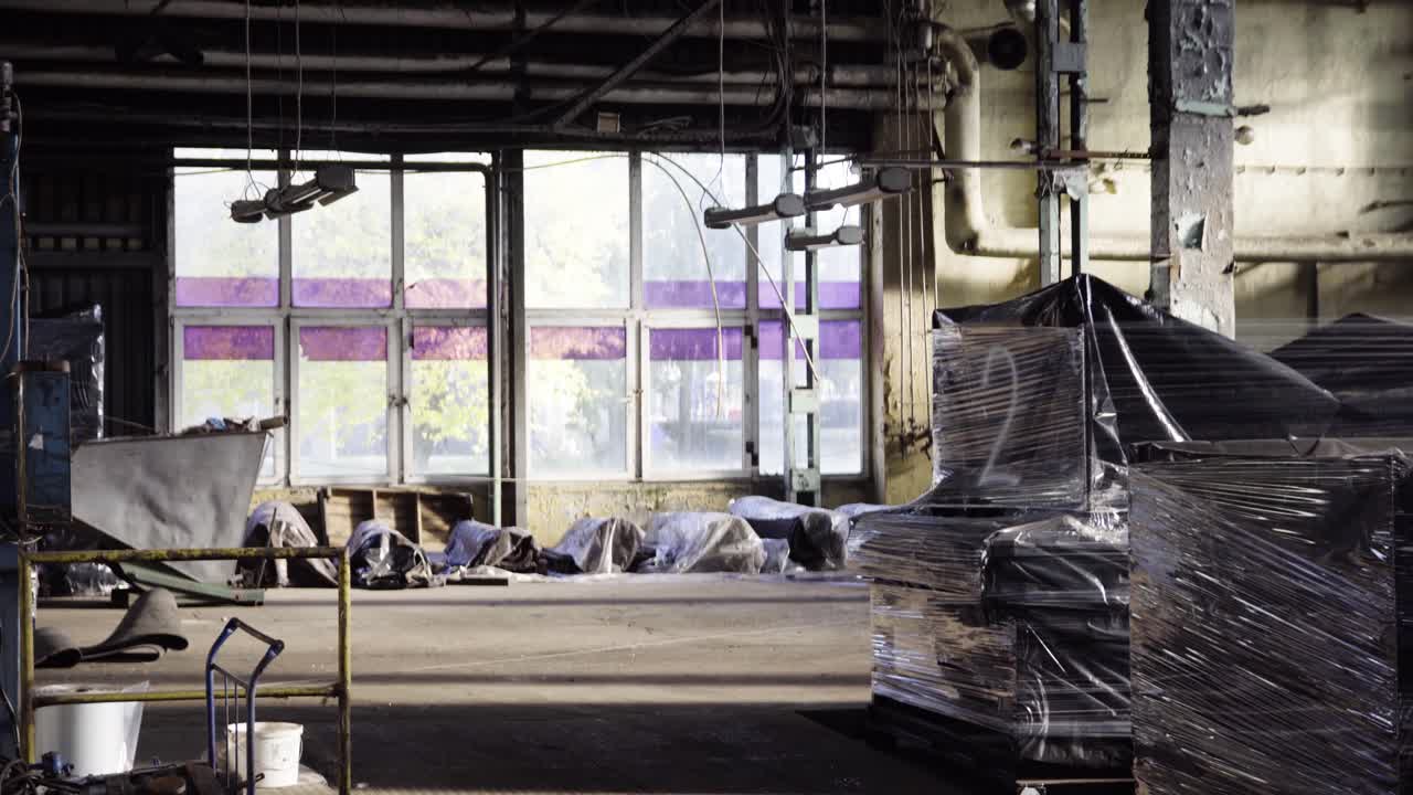 Old factory with mess messy industrial ambience post apocalyptic view like in Chernobyl urban exploring-4