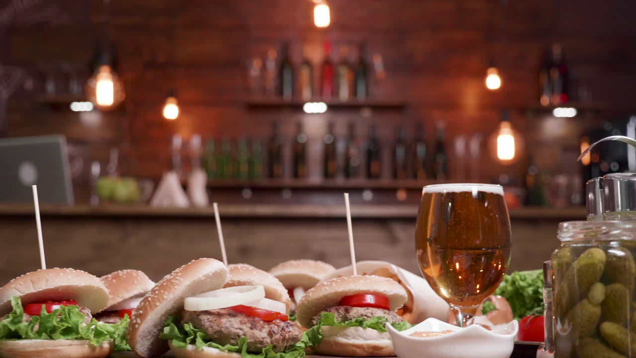 Burgers and Beer at the Bar