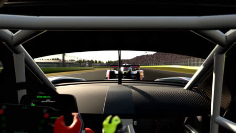 car racing cockpit view