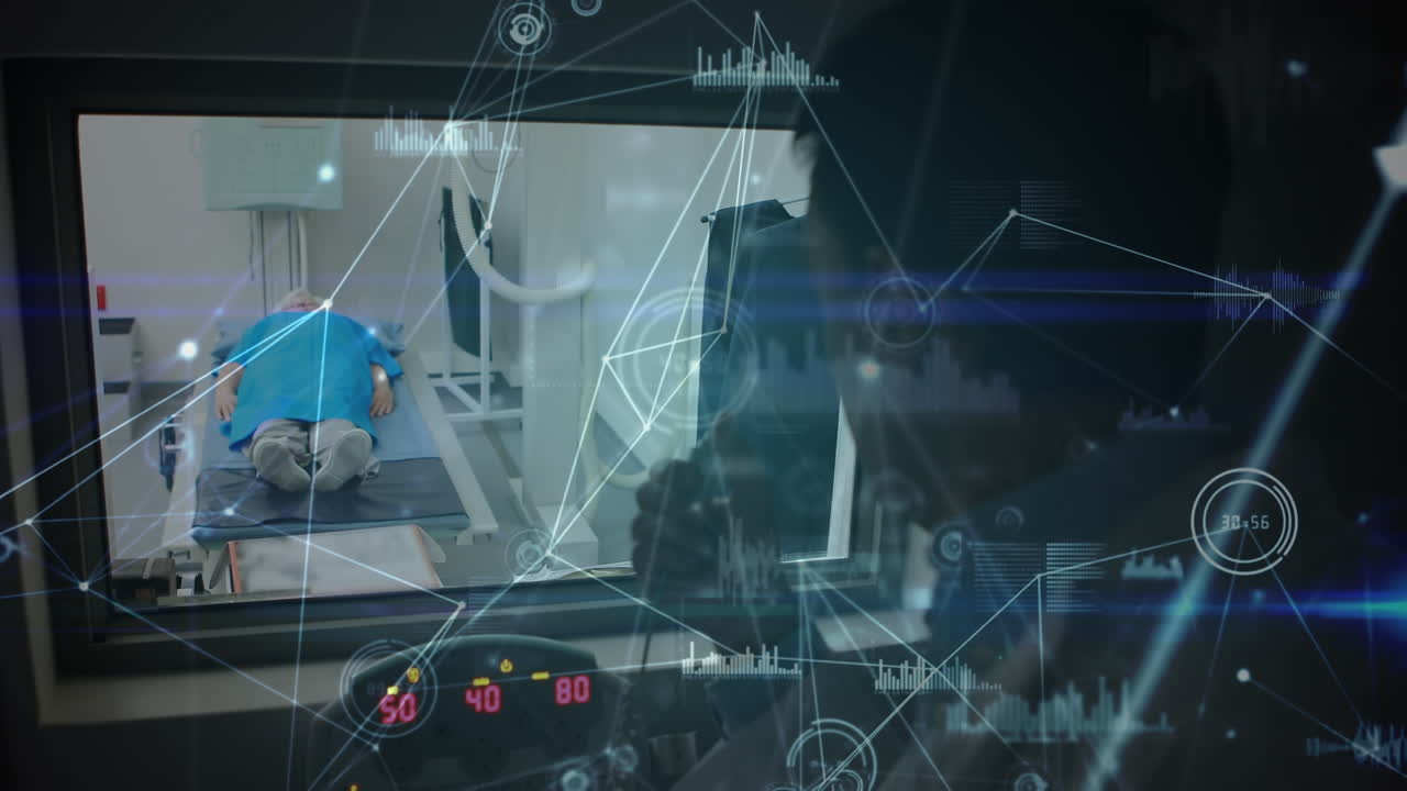 animazione dell'elaborazione dei dati finanziari su pazienti in ospedale