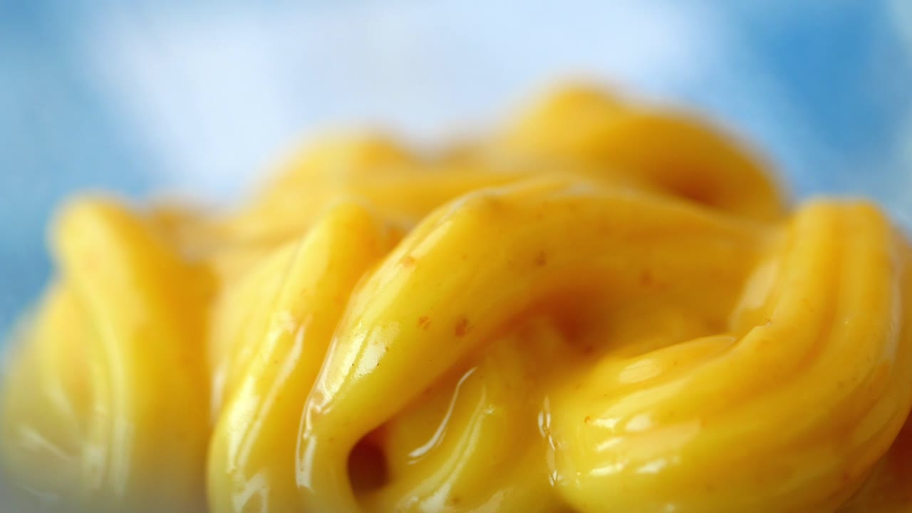 크림 치즈 소스의 클로즈업