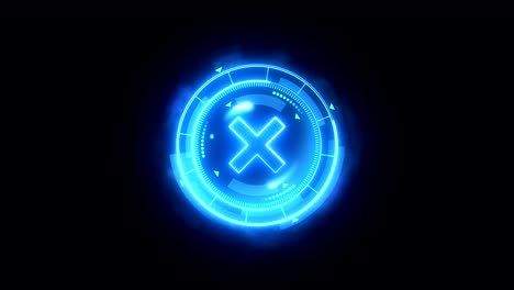 animación de bucle de juego deportivo futurista. contra fondo de lucha. pantalla digital de neón de radar. marca de objetivo x. elemento de interfaz de control de juego. competición deportiva de lucha de batalla.