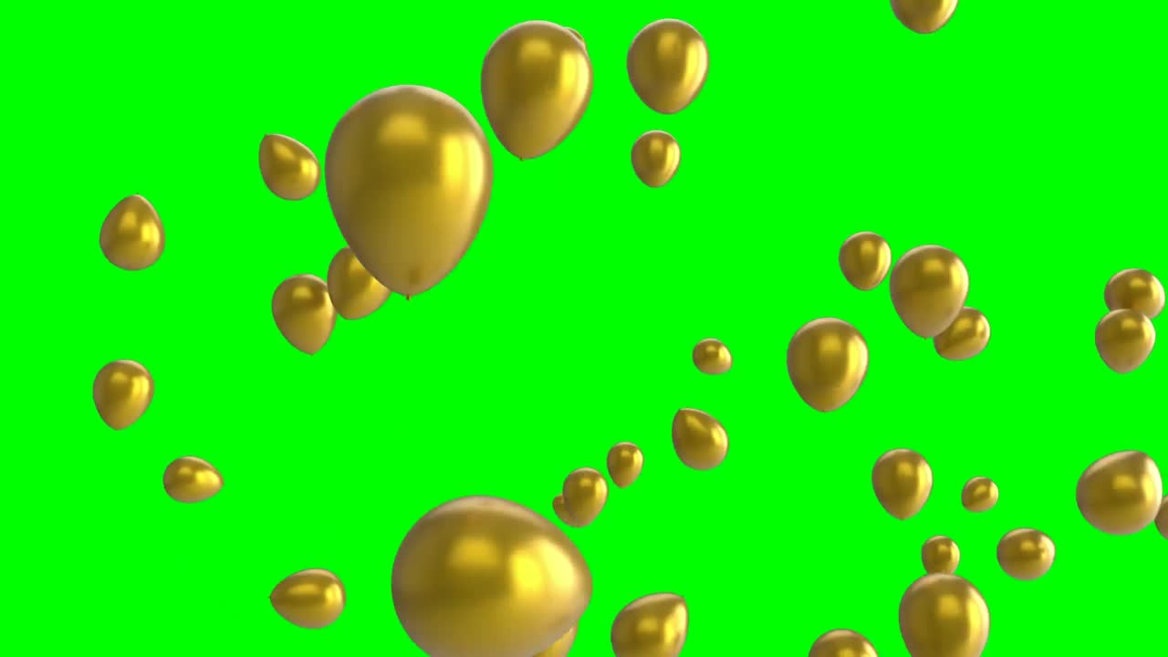 globos en la pantalla verde