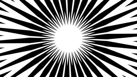 pulsing star shaped hypnotic background in black and white