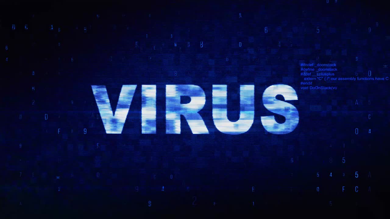 Virus Error Message on a Digital Screen