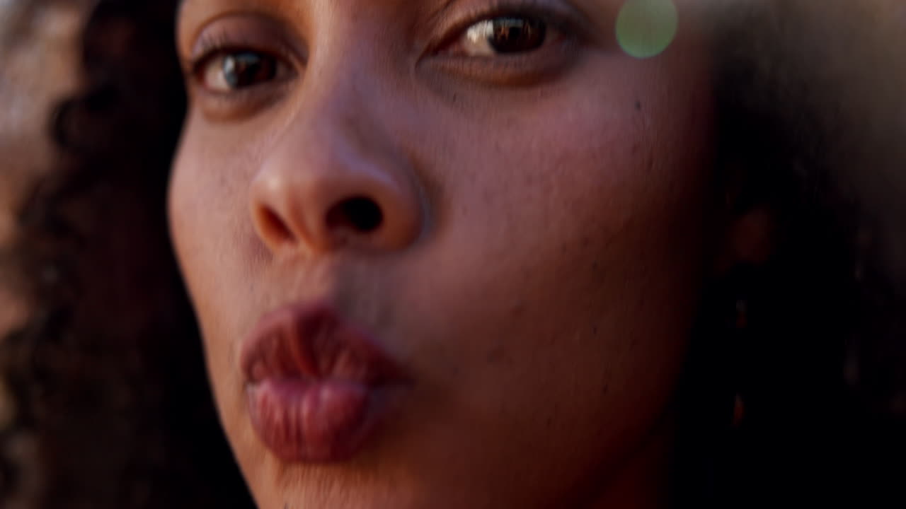 Close-up portrait of a beautiful woman's face