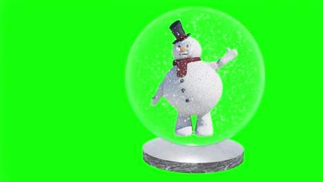 christmas snow glass ball globe and the snowman 3d render