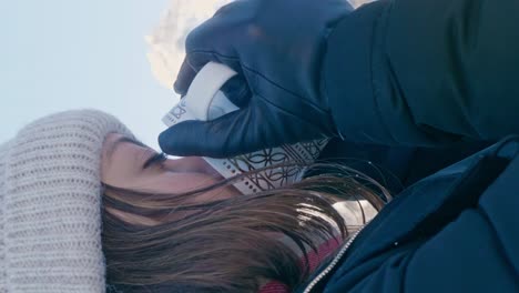 Beautiful-Happy-Smiling-Winter-Woman-with-Mug-Outdoor