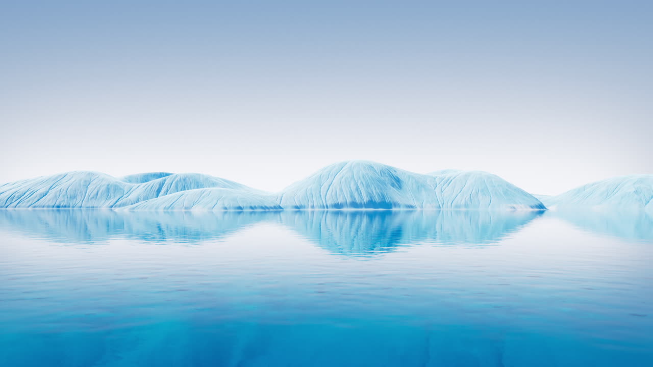 Landforms and lake in the nature, 3d rendering.