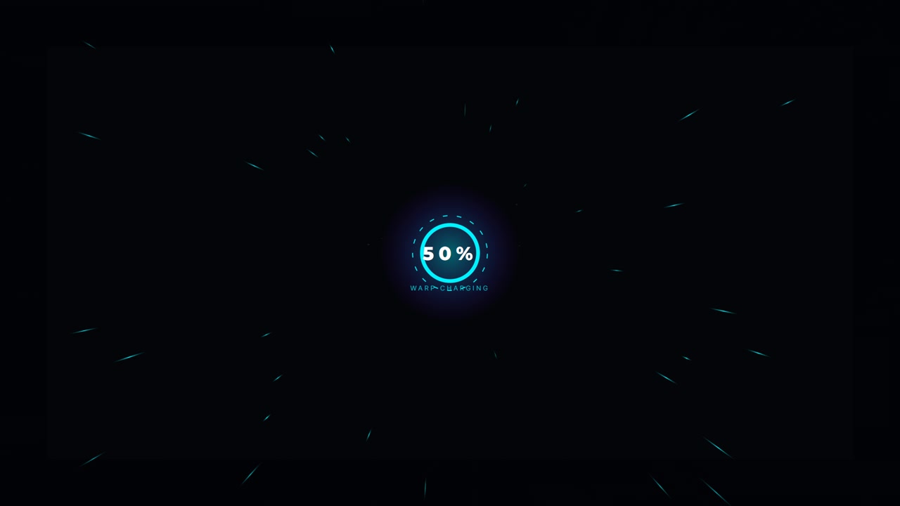 Futuristic Warp Charging Progress Bar Animation