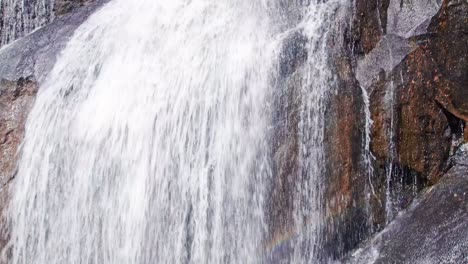 close up of the waterfall and its falling stream