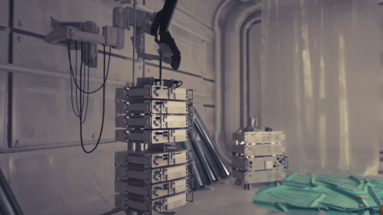 Equipamiento de laboratorio en un búnker oculto con ayuda de robots