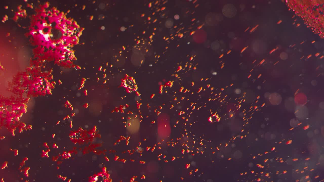 Moving liquid particles sparkling abstract texture background