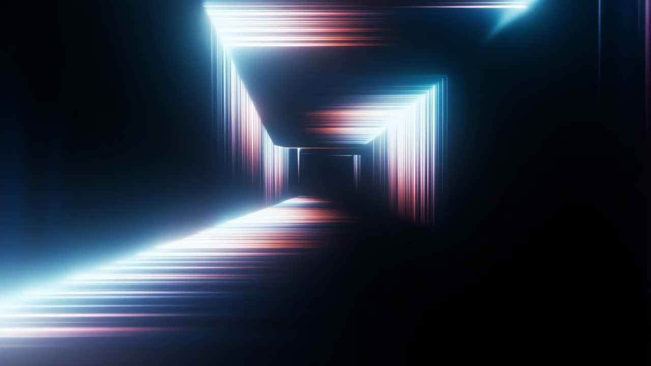 túnel de luz de neón abstracto