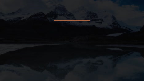 majestic mountain lake at dusk with animated titles overlay