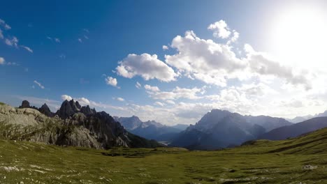 timelapse national nature park tre cime in the dolomites alps. beautiful nature of italy.