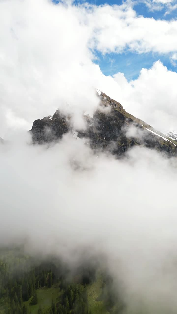 Fronalpstock alpine Glarus Alps aerial drone Switzerland Swiss highlands region