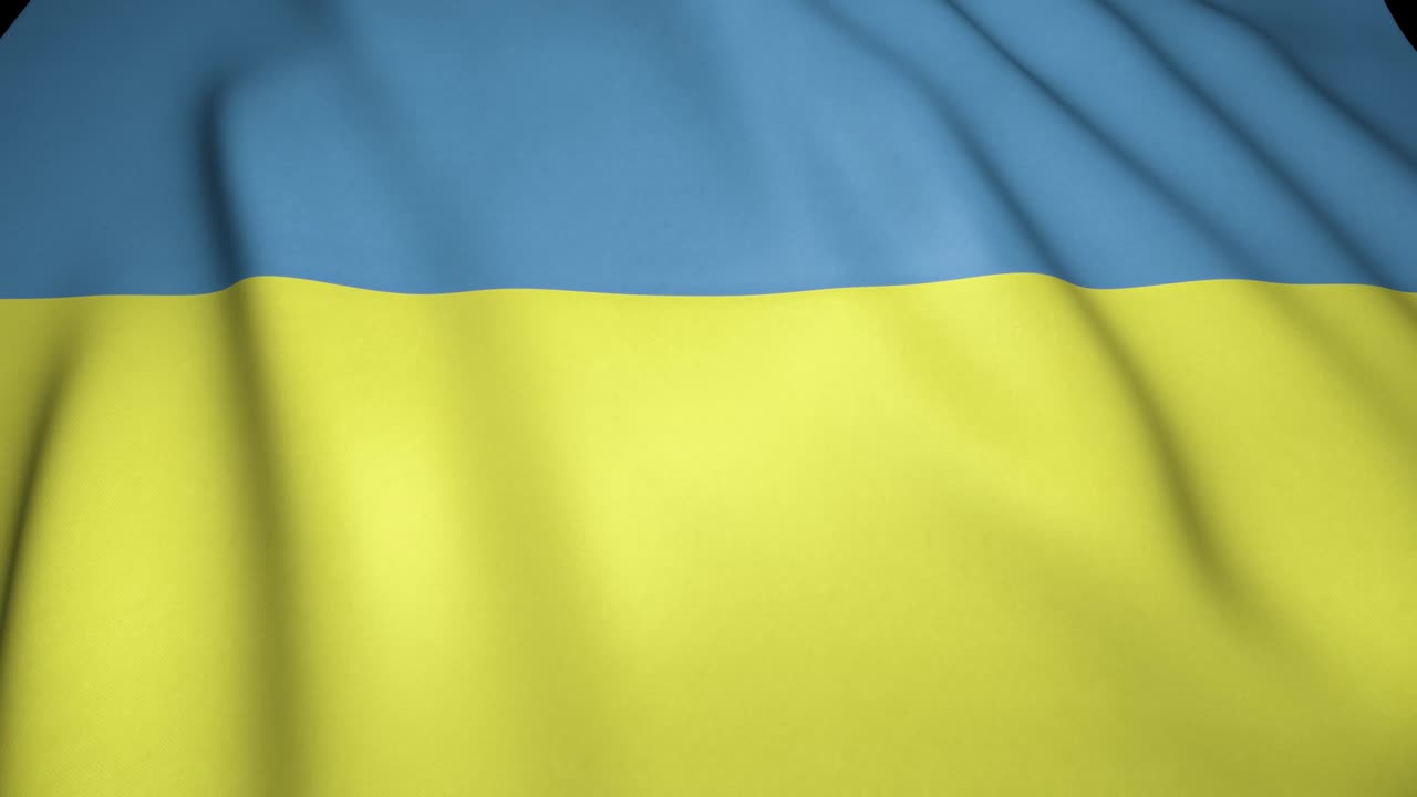 배경에 현실적인 우크라이나 발을 흔들고, 루프 애니메이션