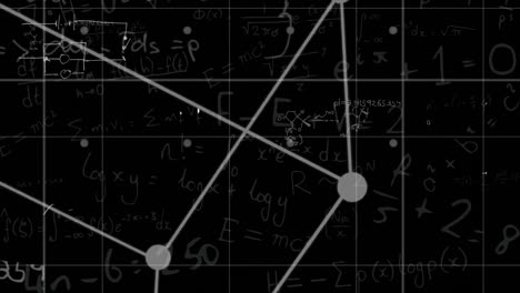 animation of moving mathematical formulas over blackboard