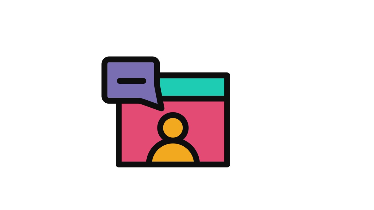 Animated User Profile Icon with Chat Bubble Messages