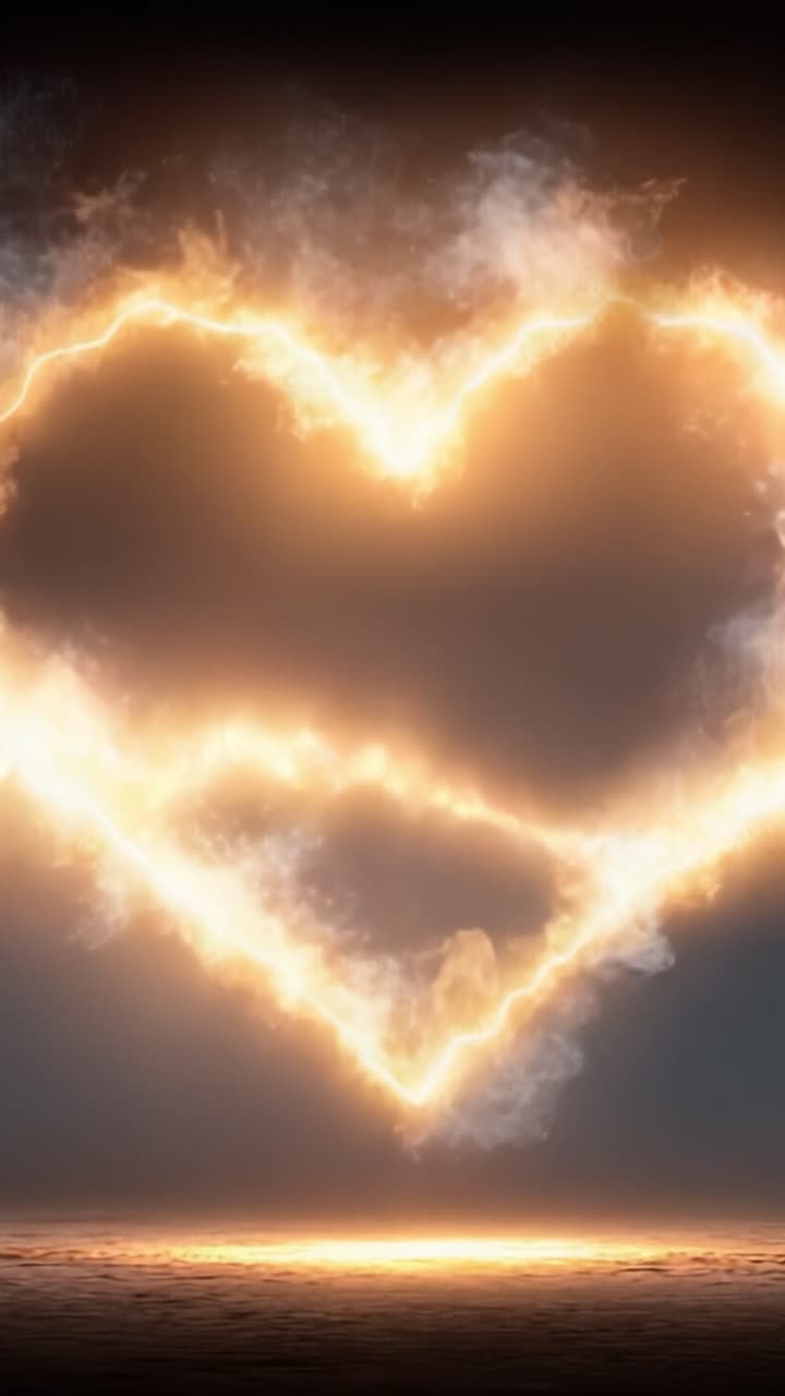 A Spectacular Display of Fiery Love: Capturing the Transition of a Heartbeat Shaped by Flames in Two Stunning Frames of Passion and Emotion