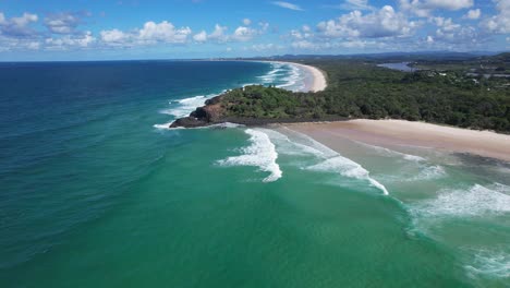 fingal headland on sunny day in summer in new south wales, australia