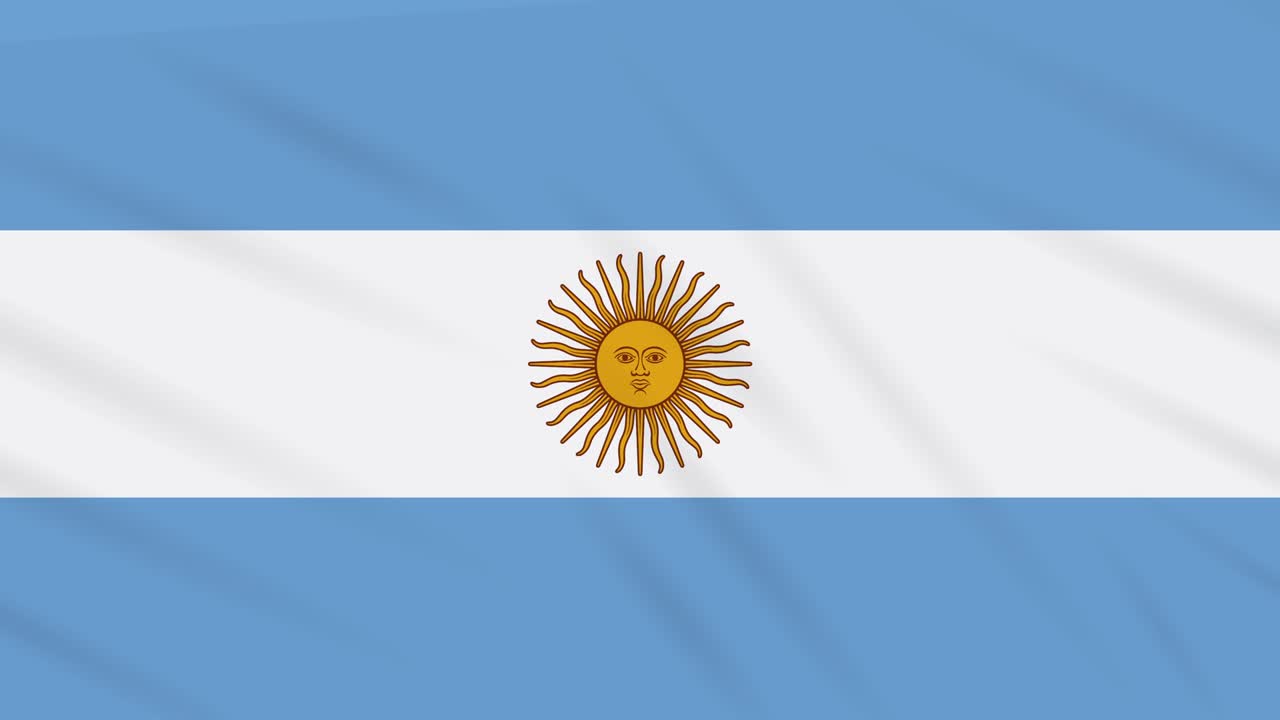 bandera argentina agitando tela, bucle de fondo