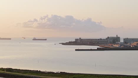 a rotating drone aerial view of the hunters point shipyard and point avisadero in san francisco, california.