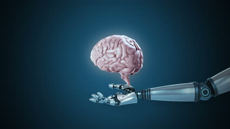 mano robótica que presenta el cerebro humano digital