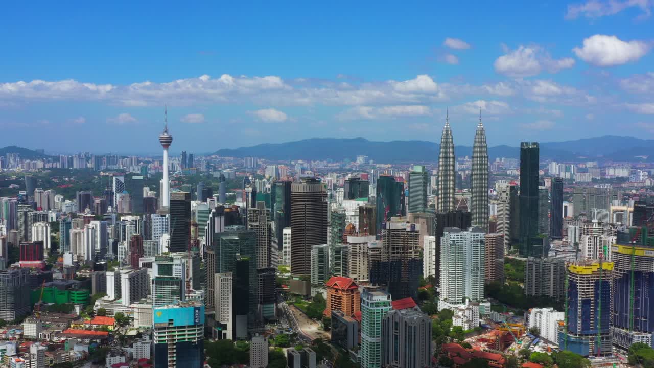 Aerial view of Kuala Lumpur city center skyline cityscape
