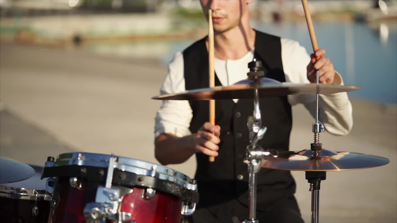 Street Performer Playing Drums