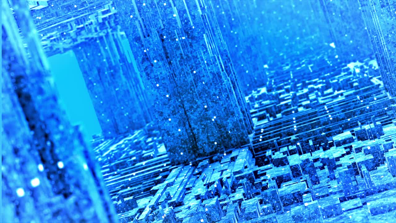 추상적인 파란색 반이는 기하학적 패턴