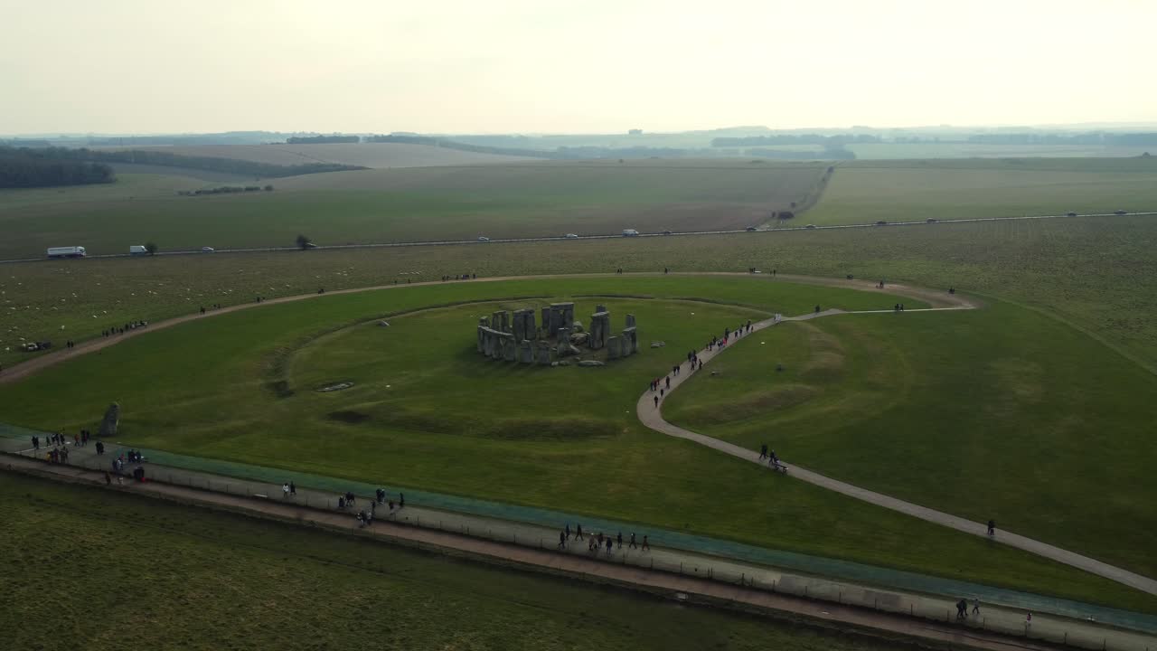 Aerial view of Stonehenge, a prehistoric monument in Wiltshire, England