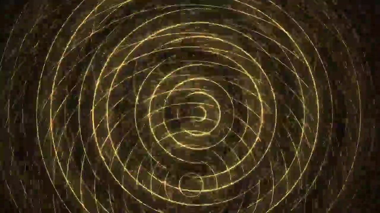 Dynamic Golden Concentric Circles Pulsating and Intersecting