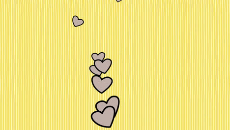 Cheerful-hearts-on-striped-background-a-playful-expression-of-love