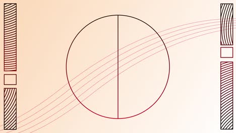 wavy lines over circle moving against brown background