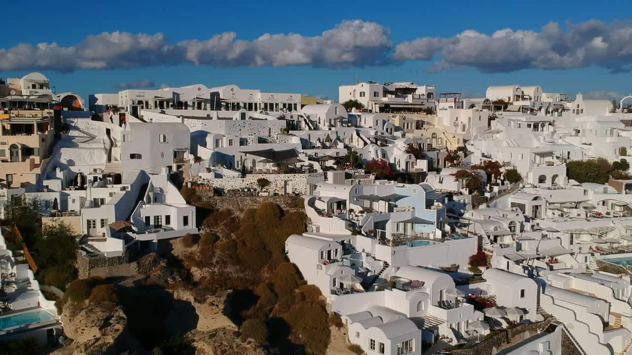Santorini Oia Greece villas Drone