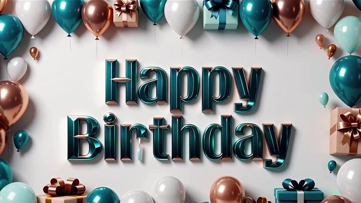 Sfondo di compleanno con palloncini e regali