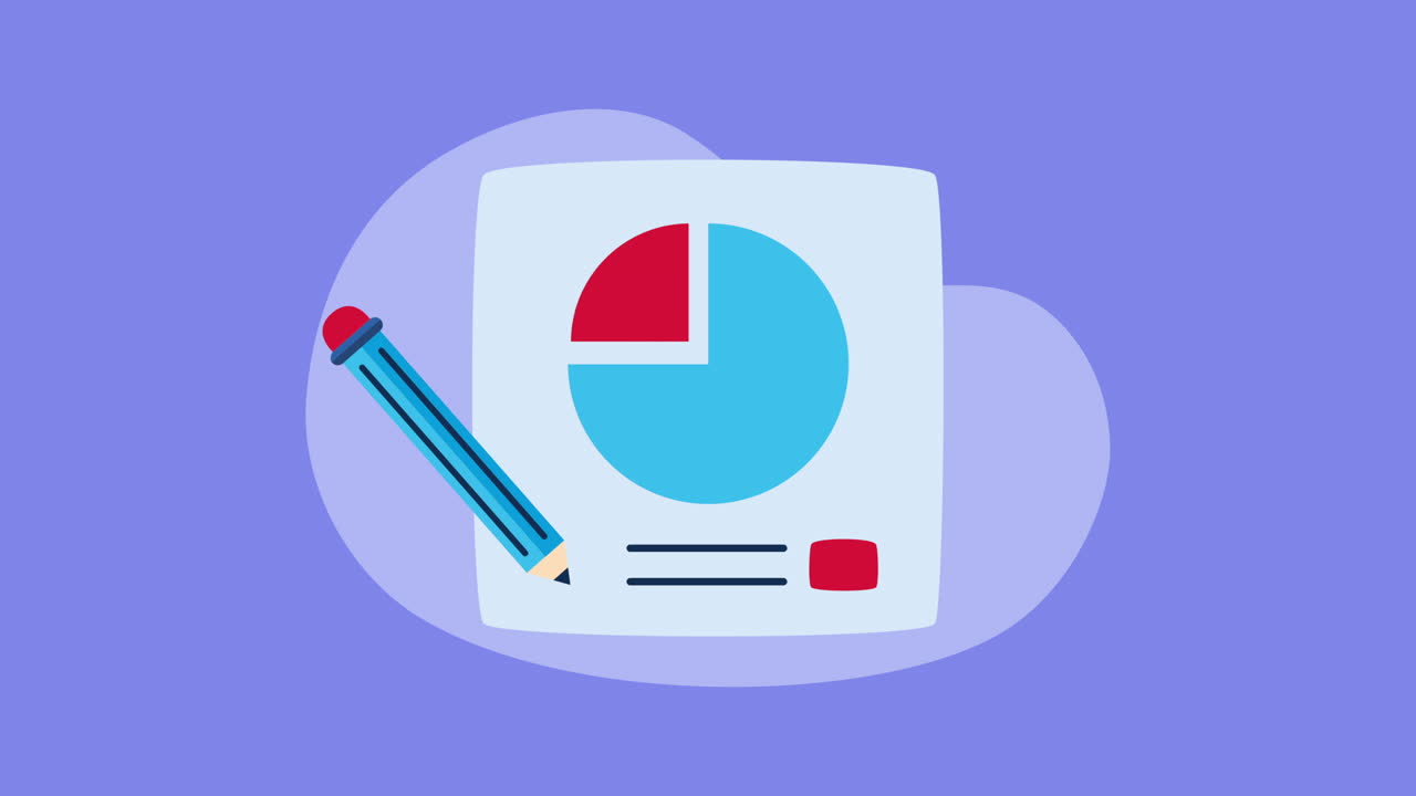 gráfico de pastel con ilustración a lápiz